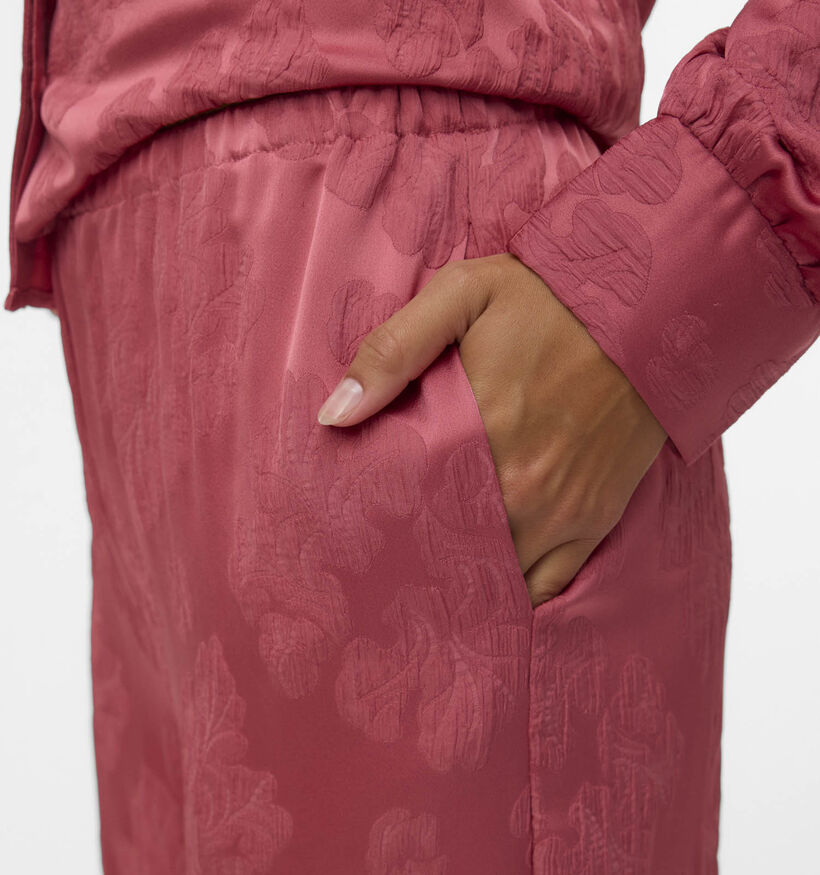 Vero Moda Tiara Jacquard Donkerroze Broek voor dames (367150)