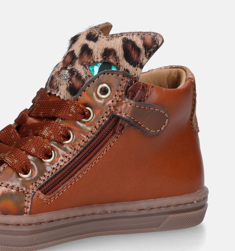 STONES and BONES Cognac Hoge schoenen voor meisjes (329438) - geschikt voor steunzolen