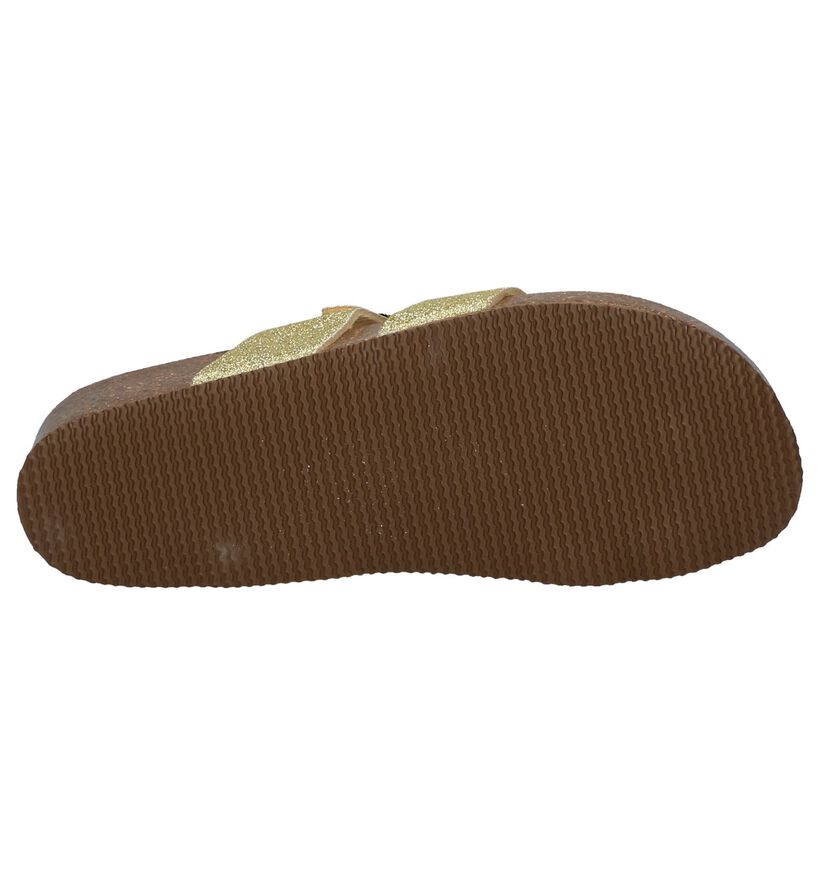 Elegante Slippers Goud Big Leaf in kunstleer (209652)