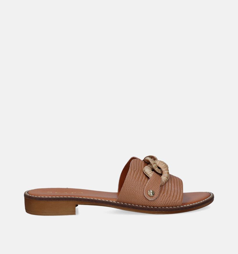 Scapa Nu-pieds plates en Cognac pour femmes (338566)