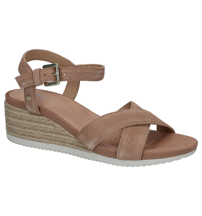 Geox Ischia Corda Beige Sandalen in nubuck (291685)