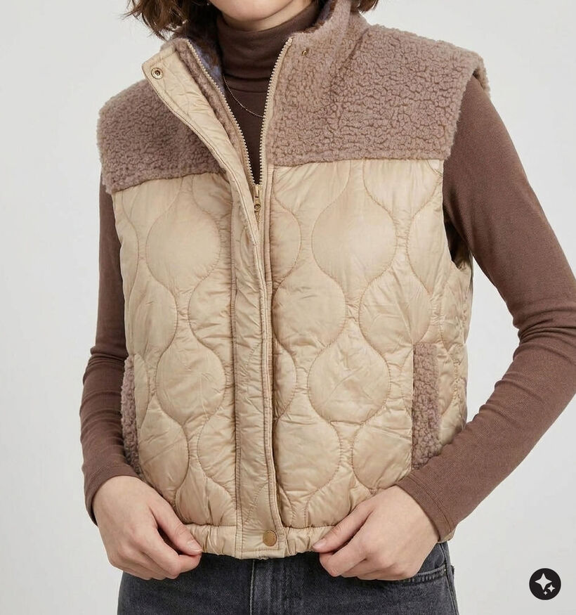 Laurent David Taupe Bodywarmer voor dames (382013)