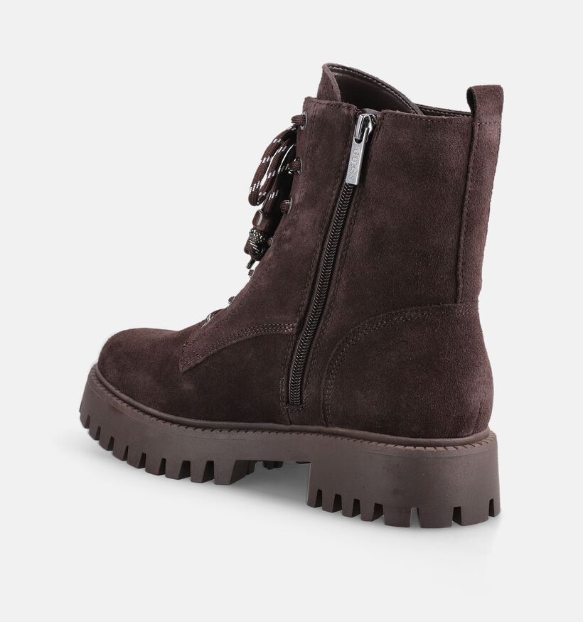 Guess Fizzle Brown Boots &agrave; lacets en Marron pour femmes (379515)