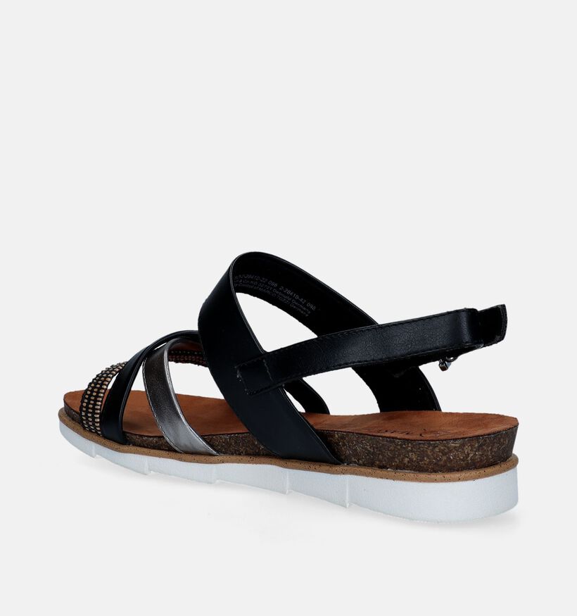 Marco Tozzi Zwarte Sandalen Met Sleehak voor dames (338353)