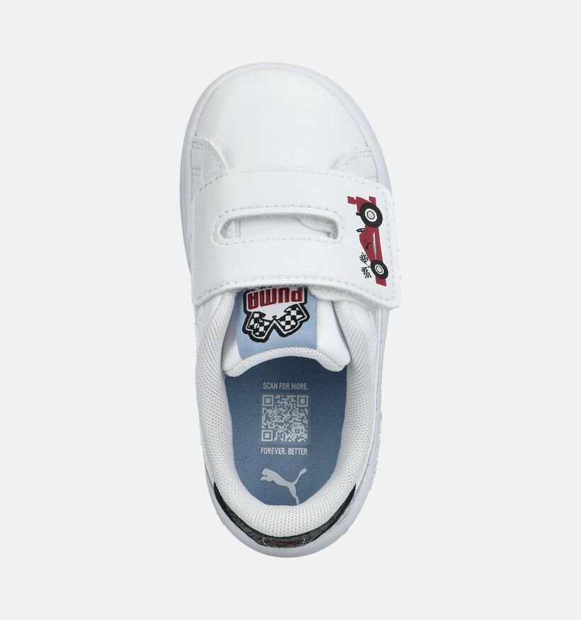 Puma Smash 43 Racing Crew Baskets basses en Blanc pour filles, gar&ccedil;ons (375577) - pour semelles orthop&eacute;diques
