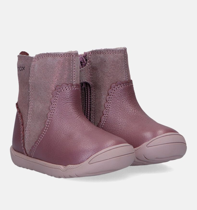 Geox Macchia Bottes en Rose pour filles (330100) - pour semelles orthopédiques