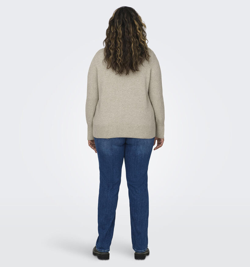 ONLY Carmakoma Fia Beige Trui met rolkraag voor dames (348432)