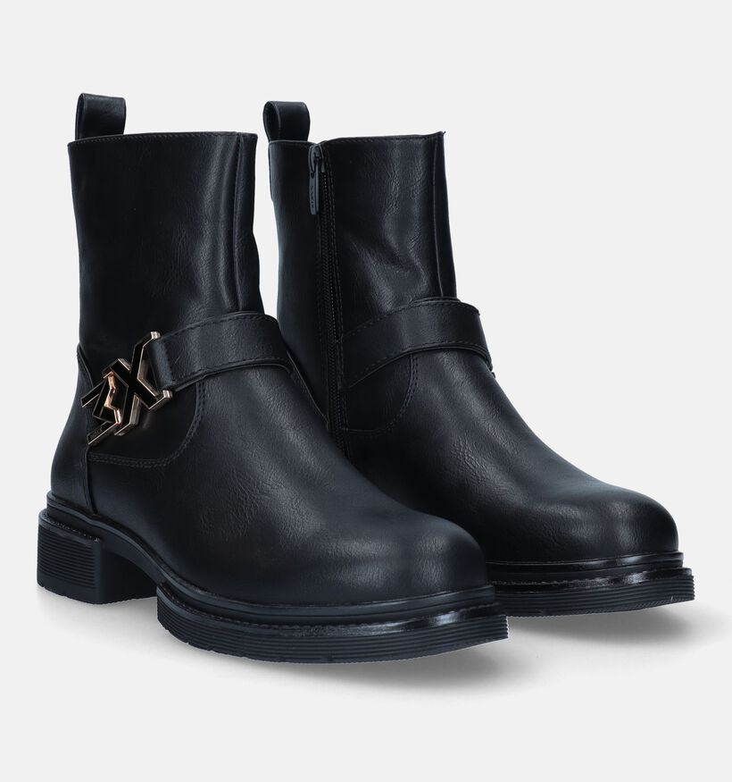 Mexx Mirthe Zwarte Biker boots voor dames (328111) - geschikt voor steunzolen