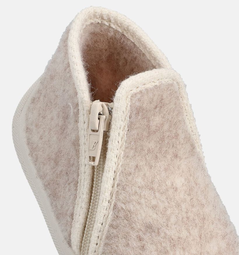 Milo & Mila Pantoufles hautes en Beige pour filles, garçons (364863) - pour semelles orthopédiques
