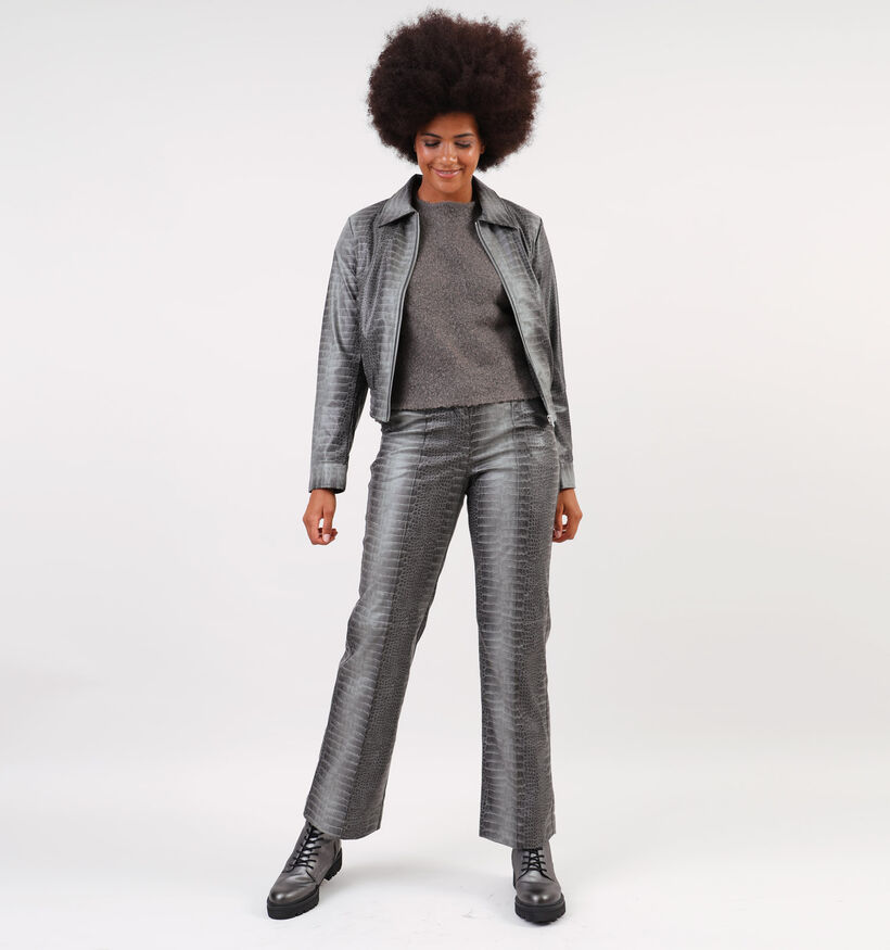 Minus Lilu Grijze Korte vest voor dames (348253)