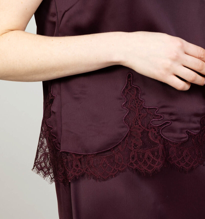 Vero Moda Ginny Lace Débardeur en Bordeaux pour femmes (374978)
