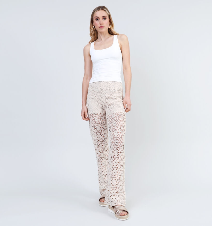 Vila Summer Beige Wijde broek voor dames (333812)