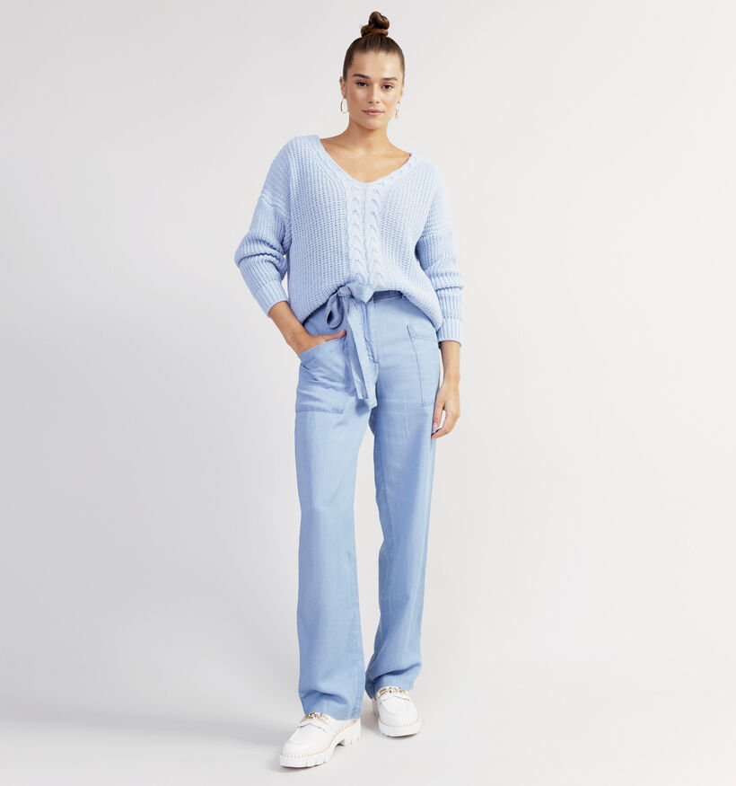 Moda Nazionale Gebreide Blauwe Trui voor dames (330674)