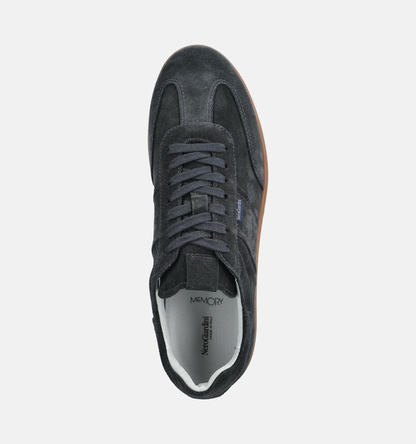 NeroGiardini Chaussures plates en Bleu fonc&eacute; pour hommes (382164) - pour semelles orthop&eacute;diques