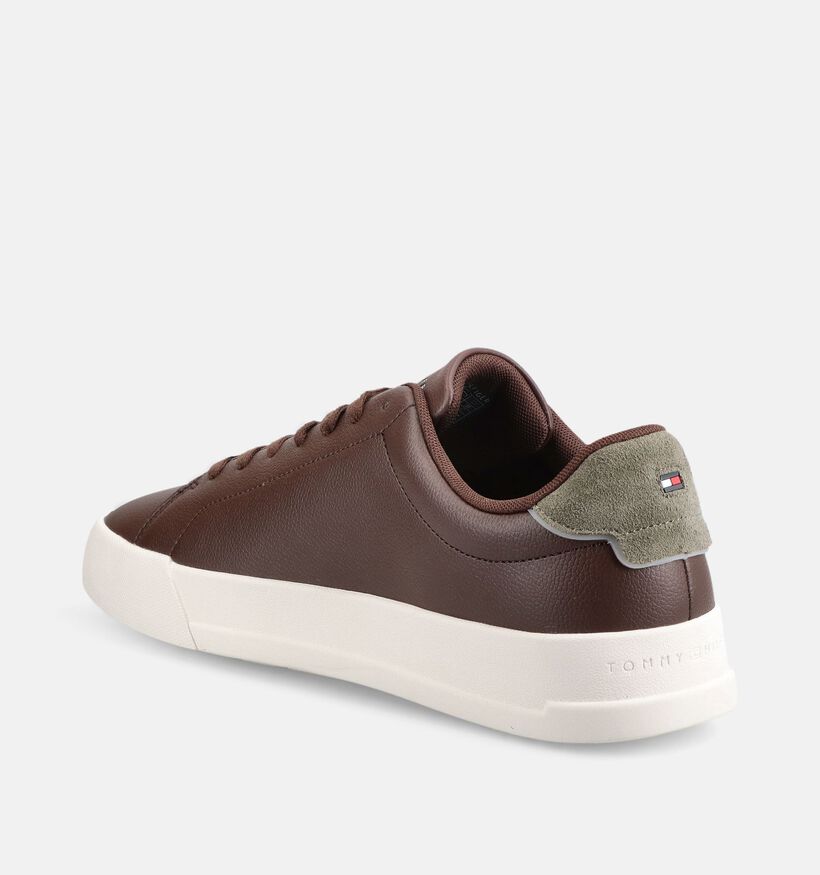 Tommy Hilfiger Court Leather Chaussures plates en Brun fonc&eacute; pour hommes (378161) - pour semelles orthop&eacute;diques