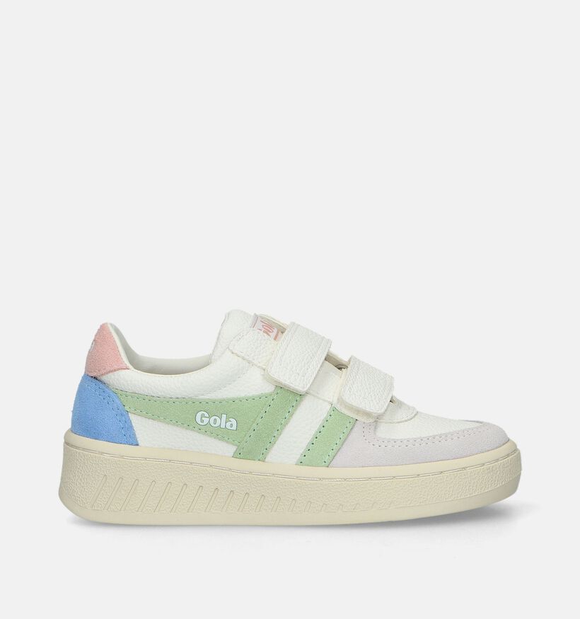 Gola Grandslam Trident Strap Witte Sneakers voor meisjes (335714) - geschikt voor steunzolen