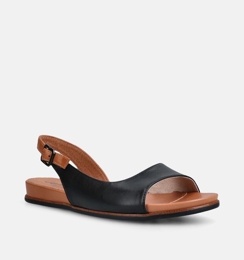 Jana Sandales plates en Noir pour femmes (371668)