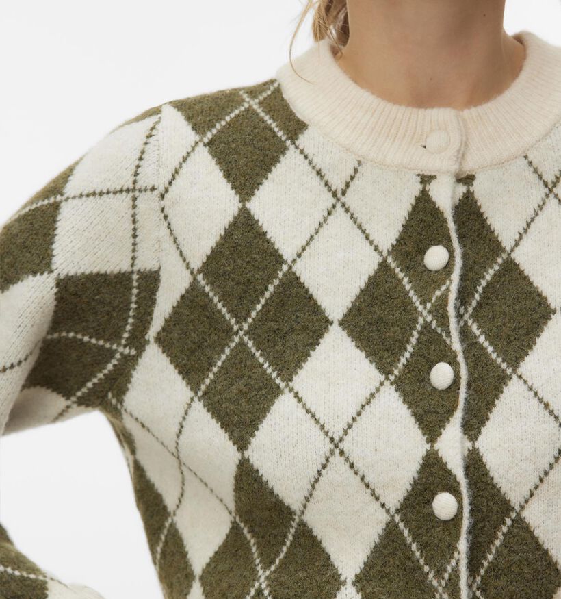 Vero Moda Halo Gilet en Beige/Vert pour femmes (377561)