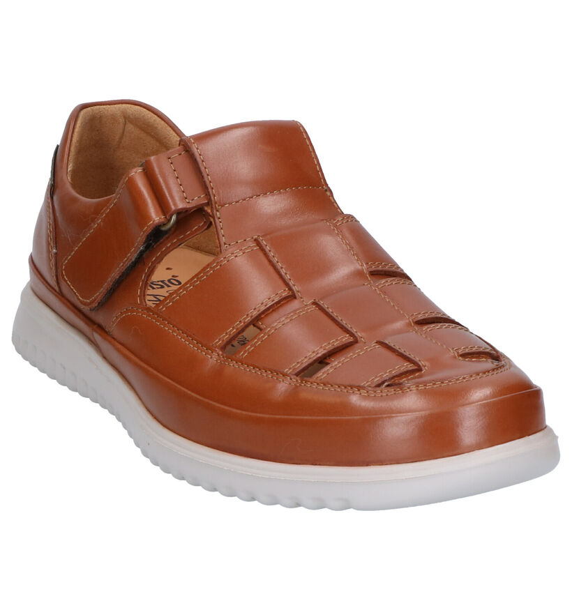 Mephisto Tarek Randy Chaussures à Velcro en Cognac pour hommes (323387) - pour semelles orthopédiques