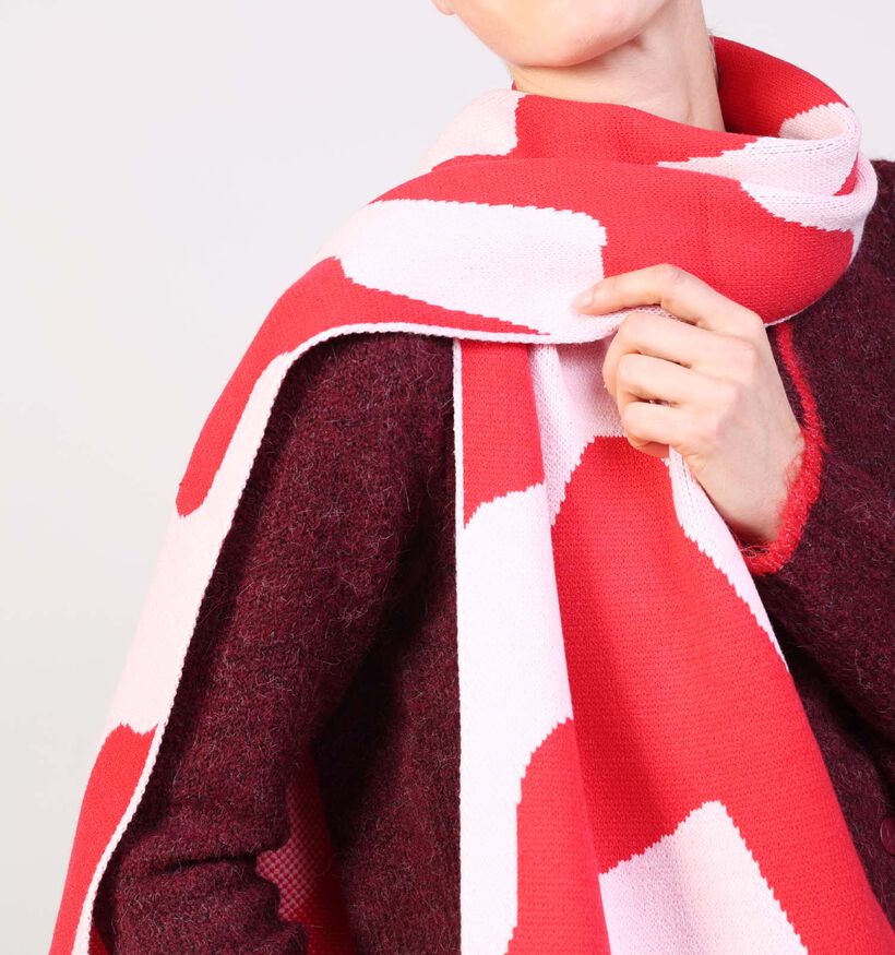 Pieces Rulie Ch&acirc;le en Rouge/Rose pour femmes (364001)