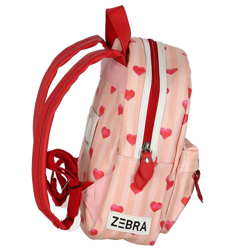 Roze Kinderrugzak Zebra Girls Stripes and Hearts in kunstleer (236807)