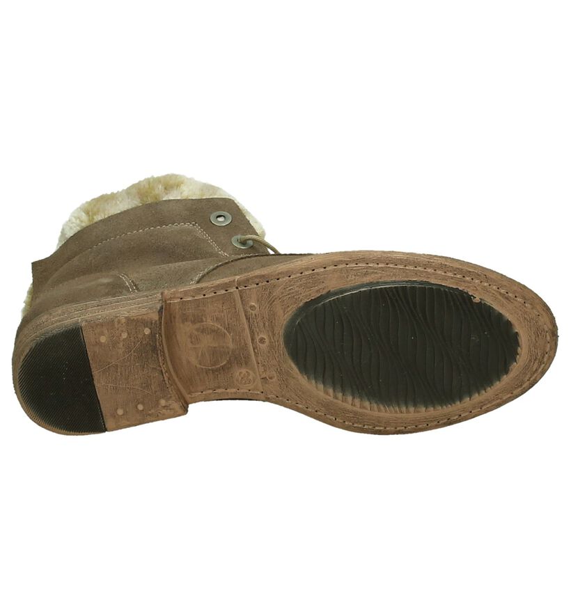 Post Xchange Taupe Bottines met Pelsje in faux fur (196065)