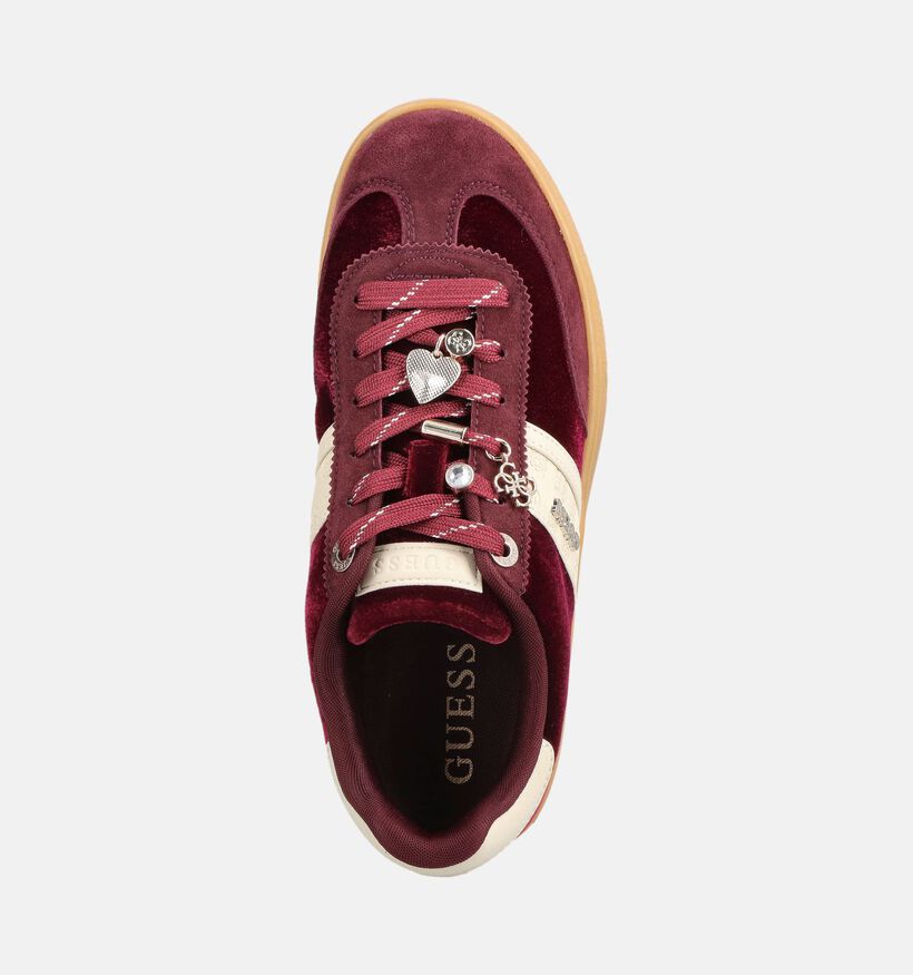 Guess Naoki 2 Baskets en Rouge/Ecru pour femmes (379504) - pour semelles orthop&eacute;diques