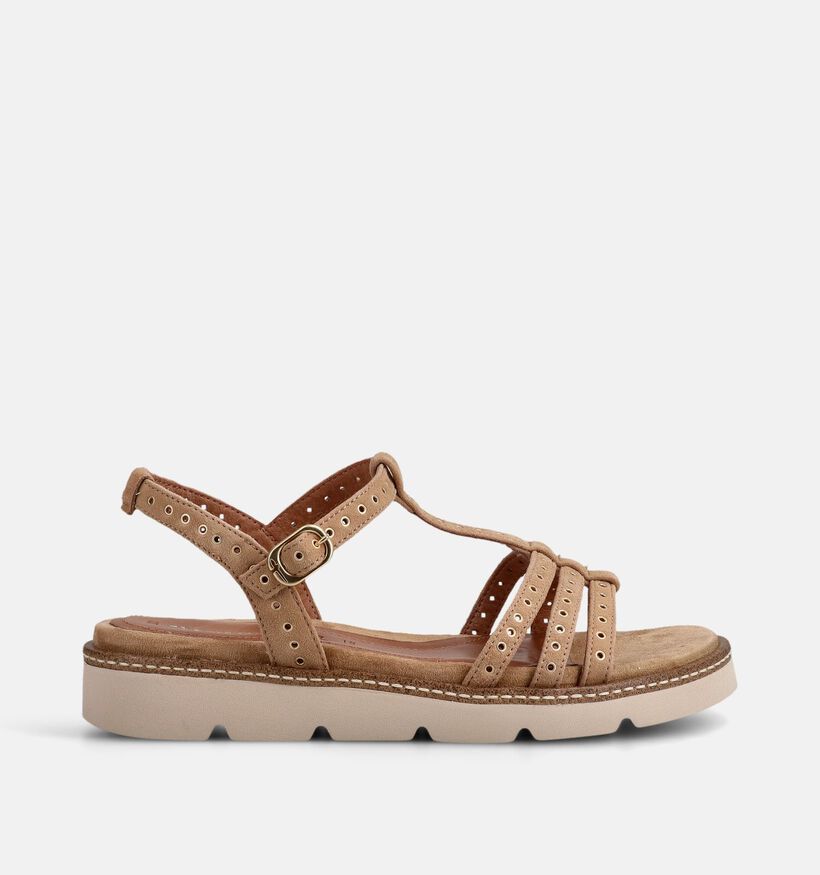 Tamaris Sandales plates en Camel pour femmes (371727)