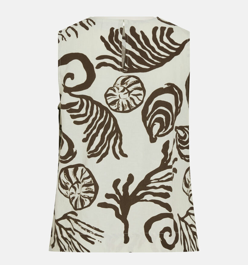 Vila x Loredana Kam Cora Ecru/Bruine Top voor dames (375149)