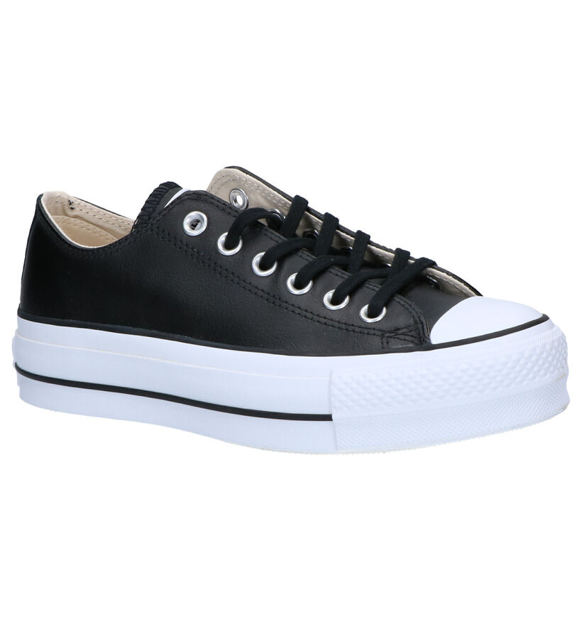 Converse All Star Lift Clean Zwarte Sneakers in leer (263344)