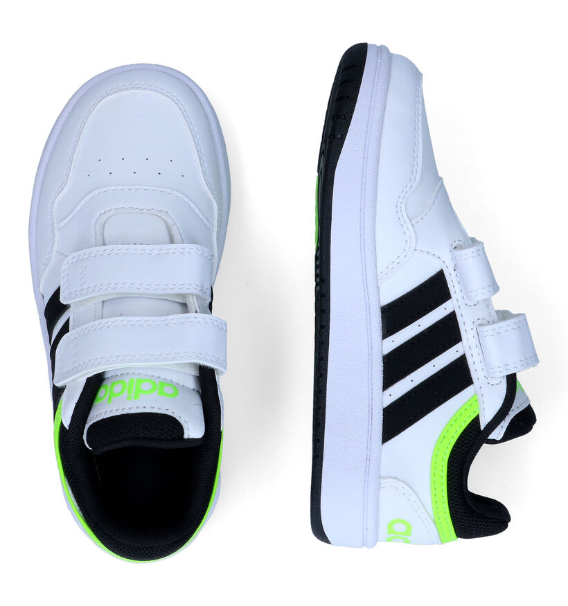 adidas Hoops 3.0 Witte Sneakers voor jongens (318803) - geschikt voor steunzolen