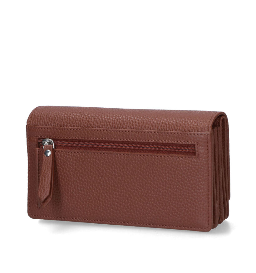 Euro-Leather Zwarte Overslagportemonnee voor dames (353523)