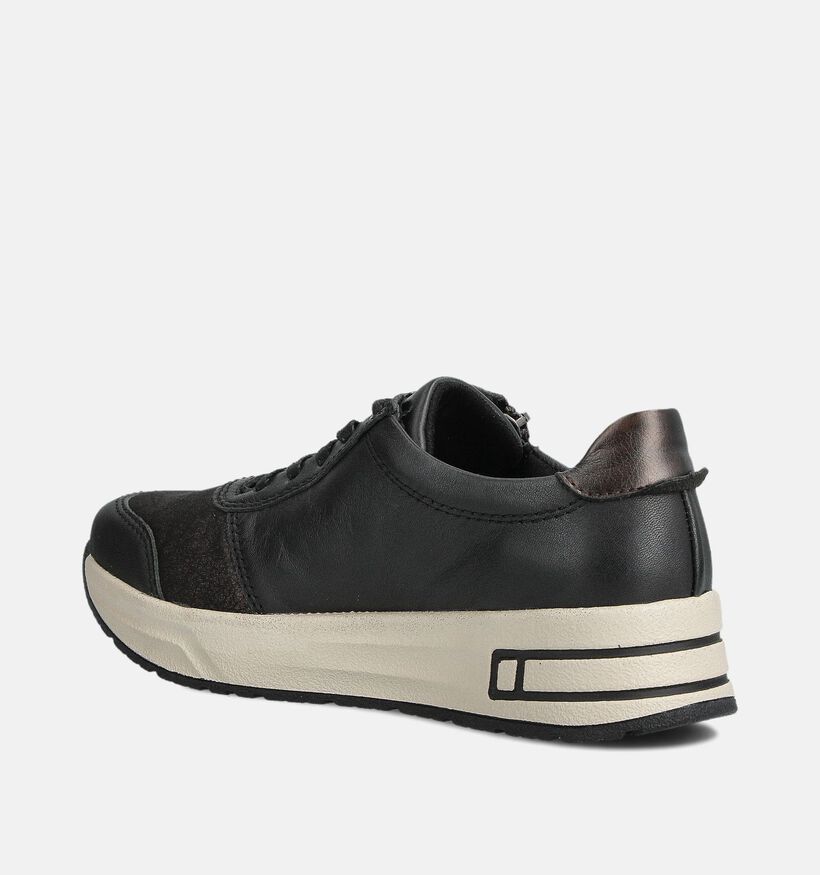 Rieker Zwarte Sneakers met Veter en Rits voor dames (360473) - geschikt voor steunzolen