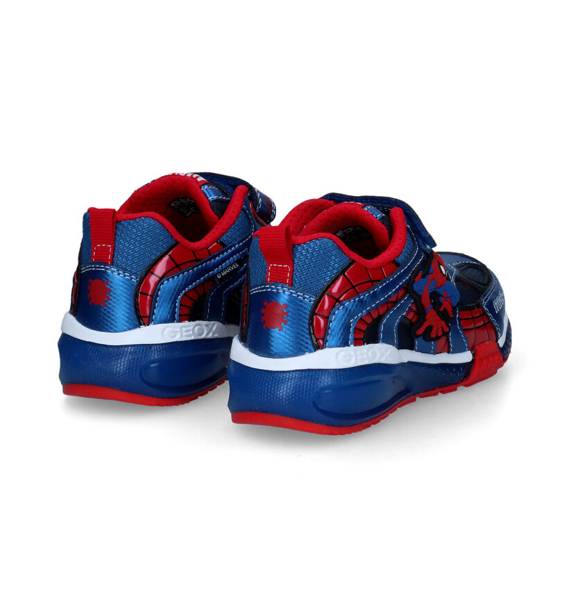 Geox Spider-Man Baskets en Bleu pour garçons (312557) - pour semelles orthopédiques