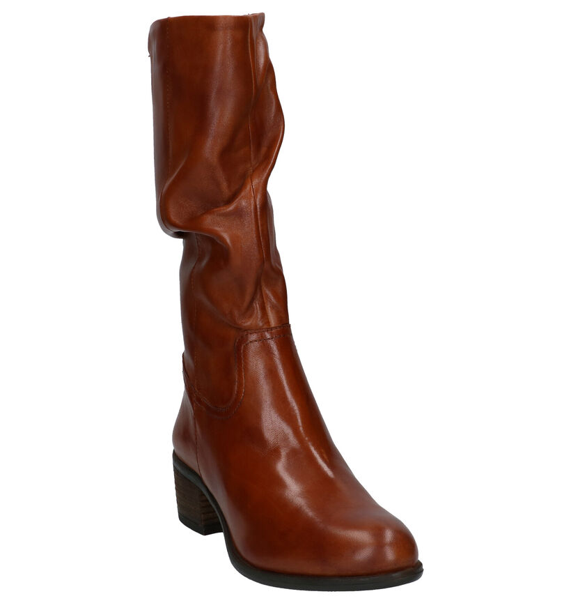 Steven NY Bottes courtes en Cognac en cuir (280229)