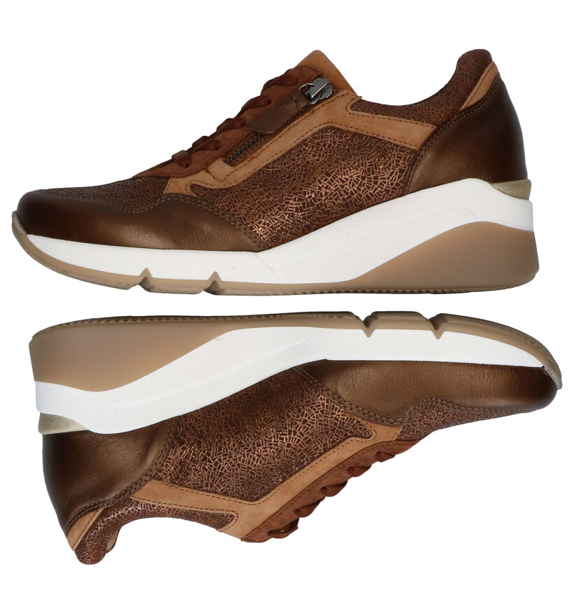 Gabor OptiFit Zwart/Bronzen Sneakers in leer (282470)