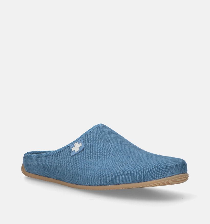 Living Kitzbühel Blauwe Pantoffels voor heren (342534) - geschikt voor steunzolen