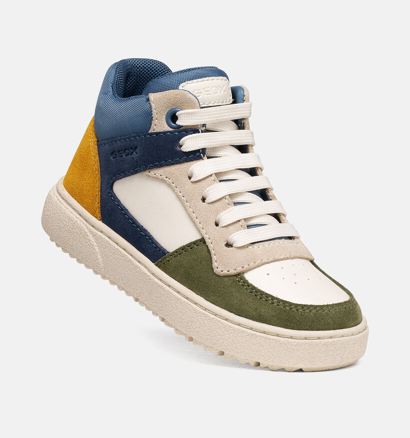 Geox Theleven Boot &agrave; lacets en Bleu pour gar&ccedil;ons (377756) - pour semelles orthop&eacute;diques