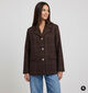 Pieces Amina Geruite Donkerbruine Blazer voor dames (379330)