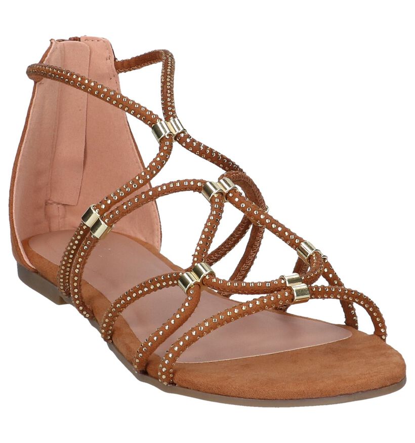 Cognac Sandalen Youh! Martis in stof (248931)