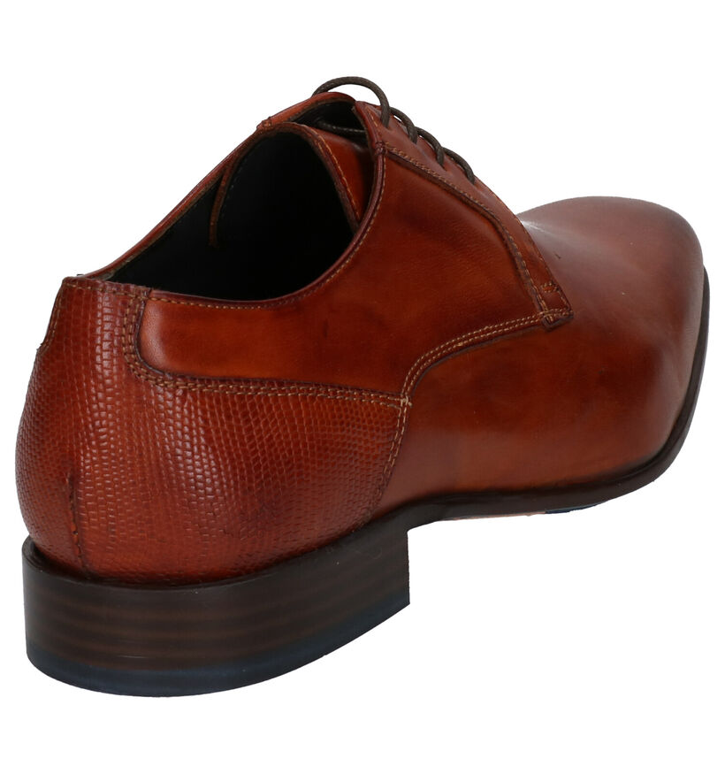 Via Borgo Cognac Veterschoenen in leer (279953)