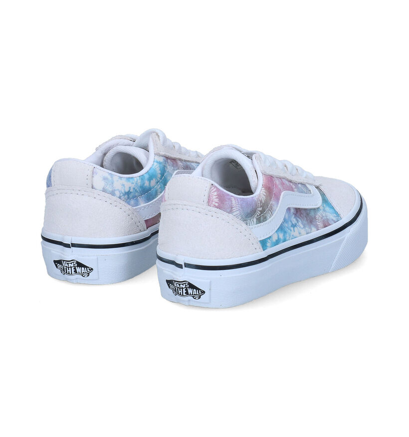 Vans Ward Heart Tie Dye Baskets en Blanc pour filles (303050)