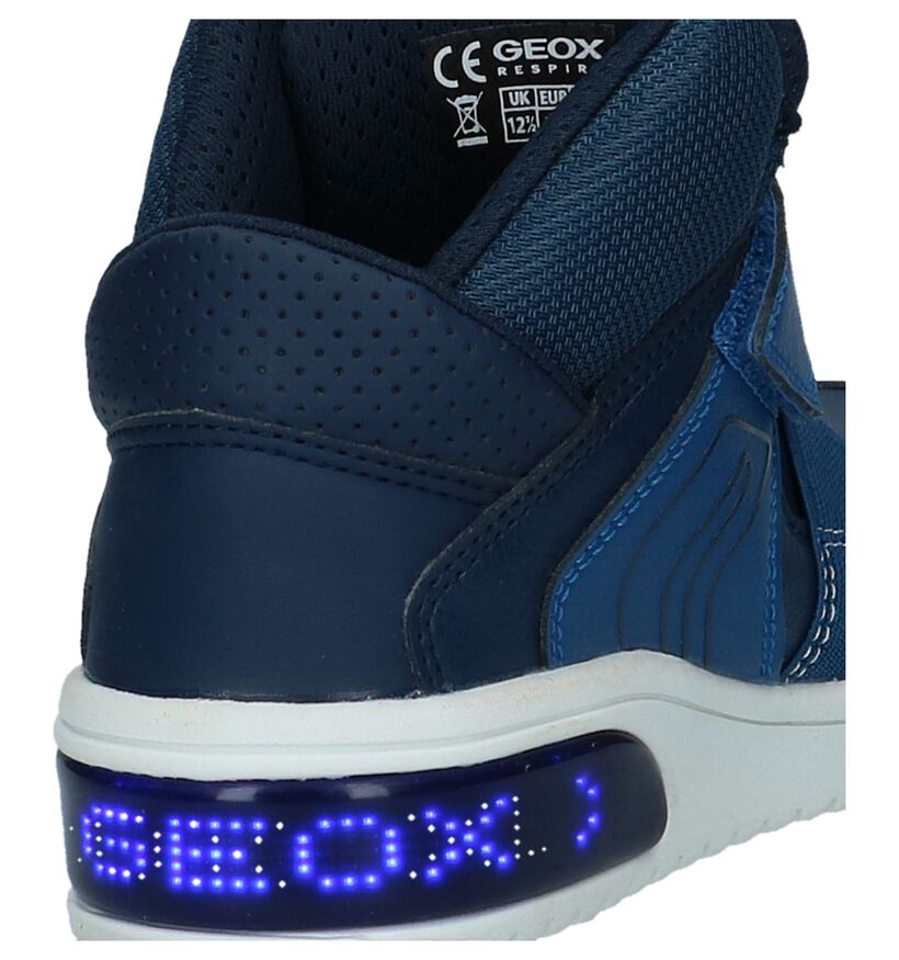 Geox Blauwe Hoge Sneakers met Lichtjes in kunstleer (223182)