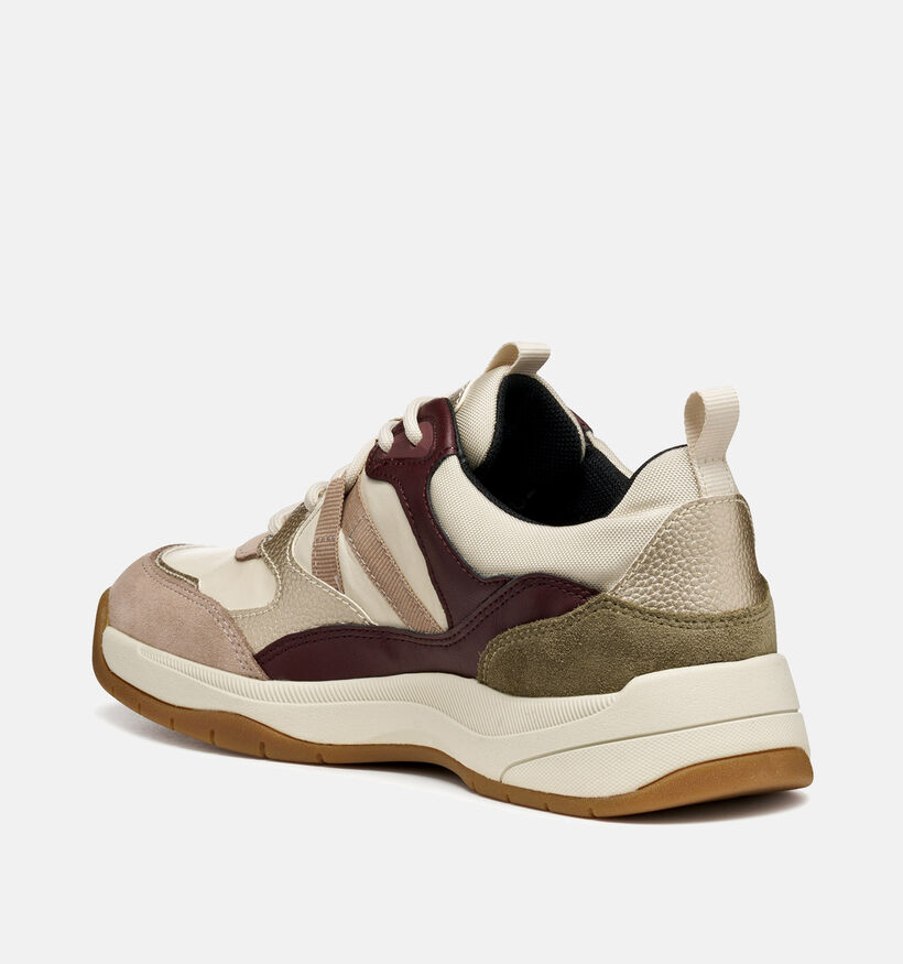 Geox Berinike Baskets habillées en Beige/Bordeaux pour femmes (360138) - pour semelles orthopédiques