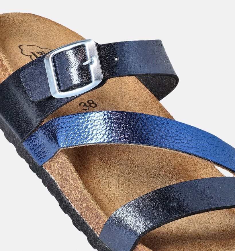 Bio Dream Nu-pieds compensées en Bleu foncé pour femmes (358070)