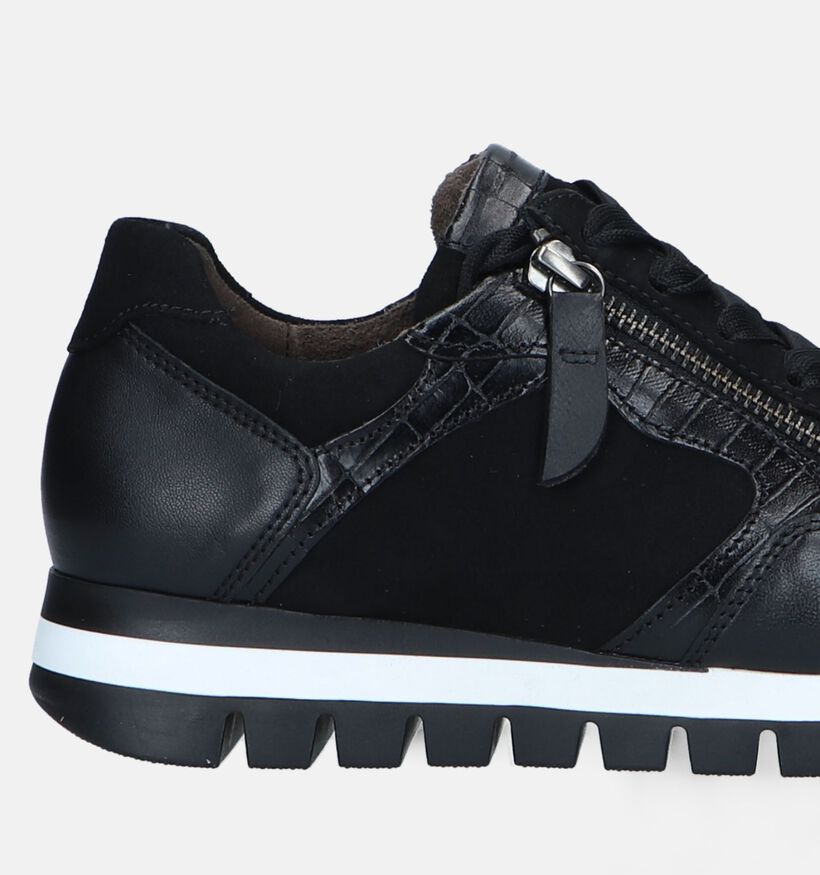 Gabor OptiFit Zwarte Sneakers voor dames (328206) - geschikt voor steunzolen