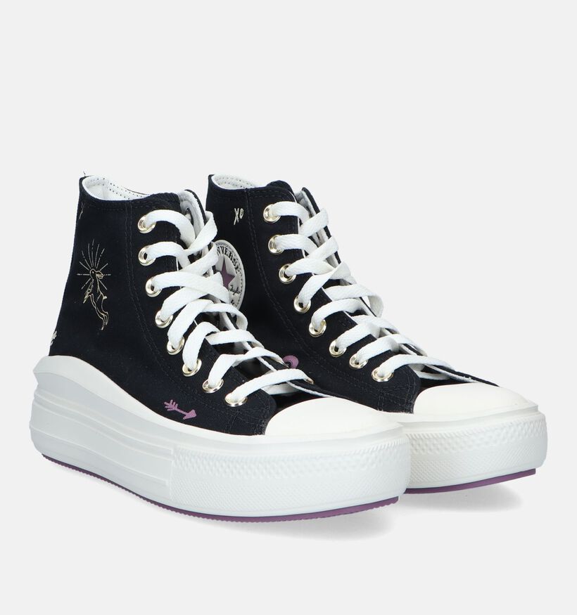 Converse Chuck TaylorAS Move Platform Zwarte Sneakers voor dames (327855) - geschikt voor steunzolen