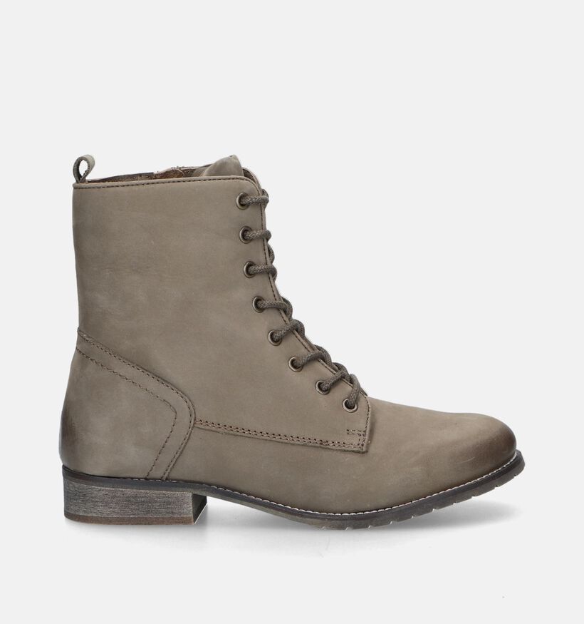 Poelman Olijfgroene Veterboots voor dames (347771)