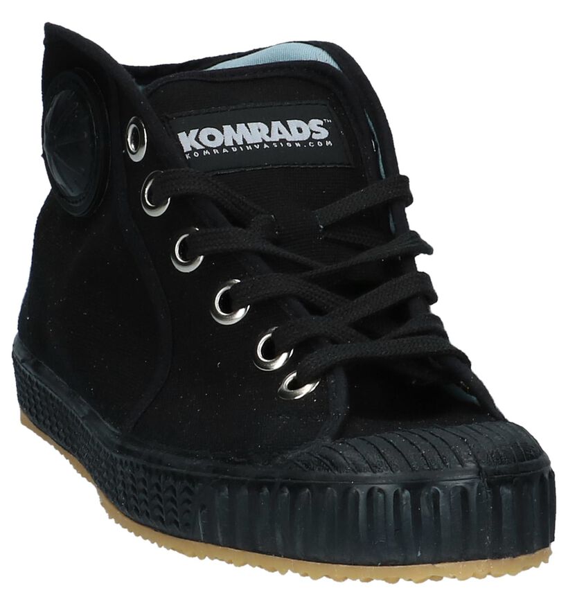 Komrads Baskets hautes en Noir en textile (234039)