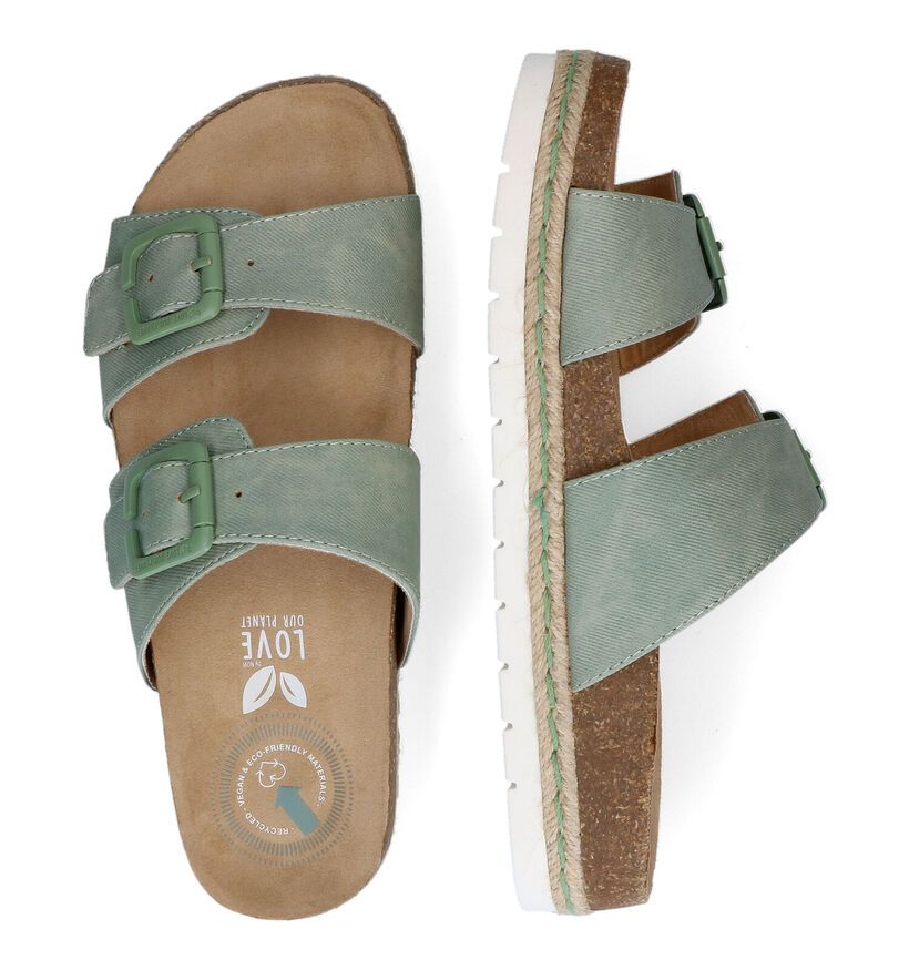 Love Our Planet Iris Groene Slippers in kunststof (310519)